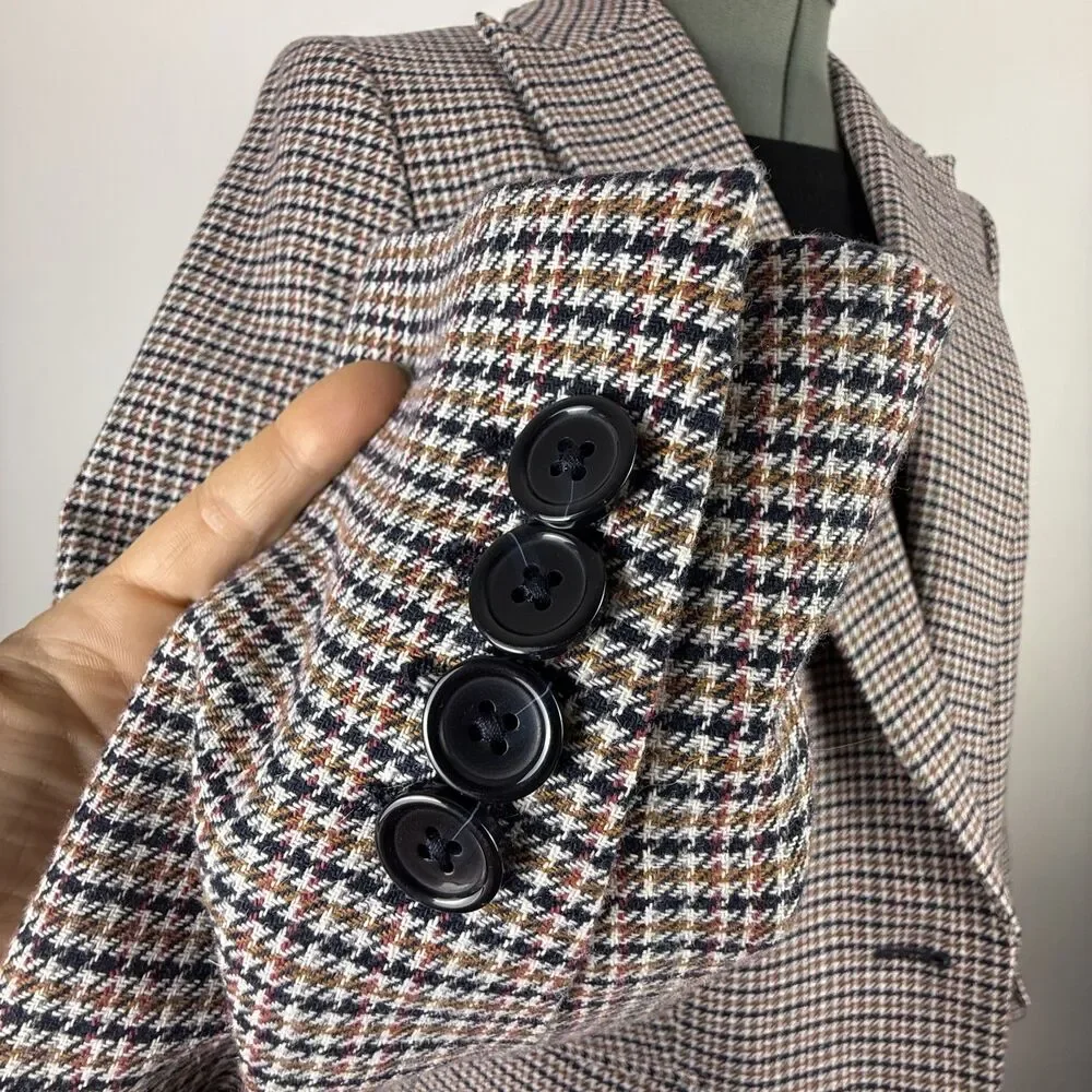 Talbots Oversized Boyfriend Blazer – Academia Preppy Style, Cotton Wool Jacket - Picture 3 of 15